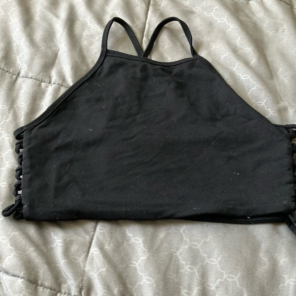 Black Strappy Crop Top